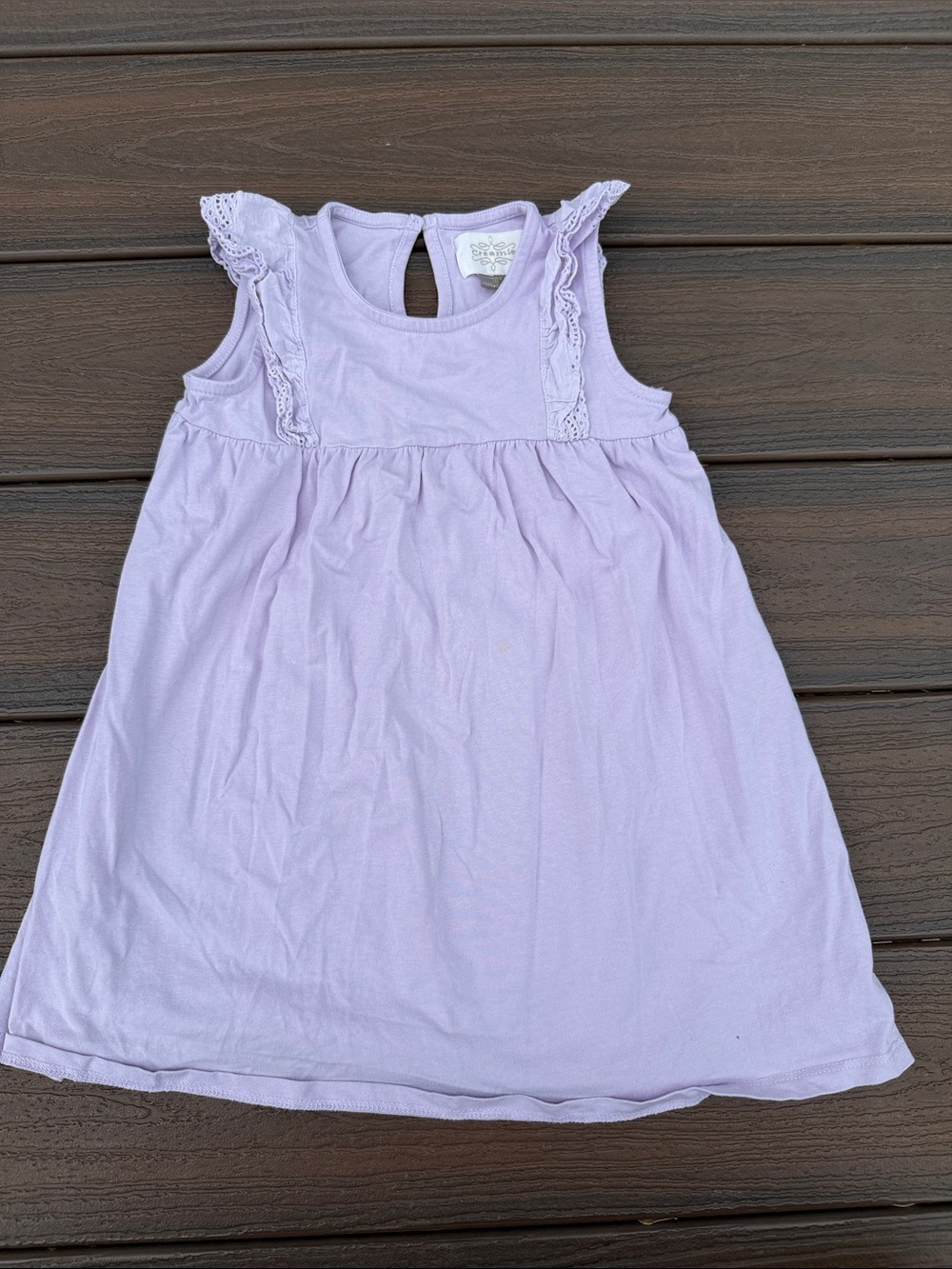 Lilac Ruffle-Trim Girls' Casual Dress